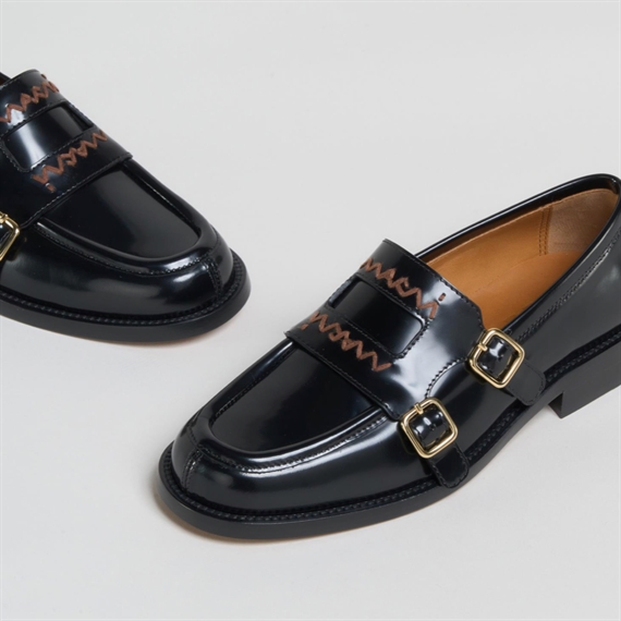 Marni Moccasin Loafers, Polished Calf Leather